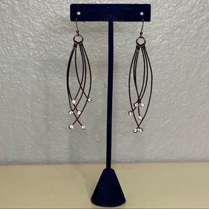 Dark Grey Metal Dangle Earrings